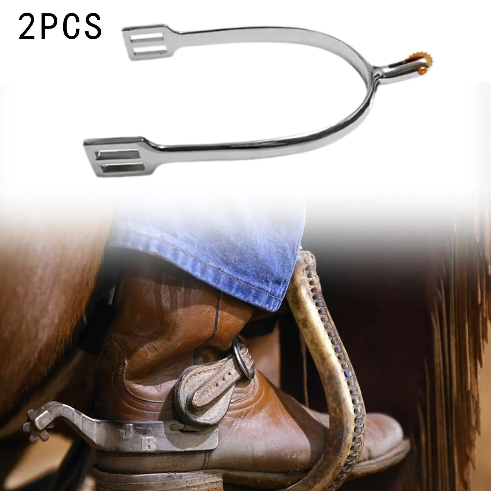 2 Pieces Horse Spurs Horse Riding Spurs Zinc Alloy English Spurs for Leisure Riding Horse Training Dressage Entertainment Ranch