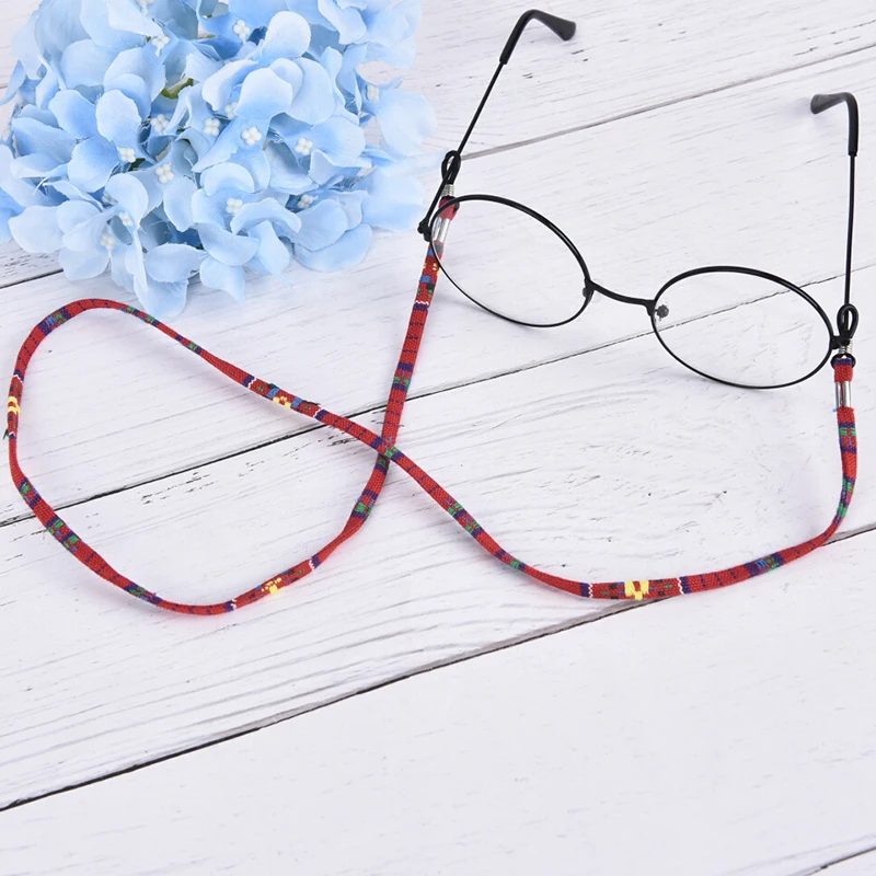 

5Pcs Colorful Cotton Blend Sunglasses Strap Eyeglass Chain Reading Glasses Chain String Holder Neck Cord Eyewear Glass Necklace