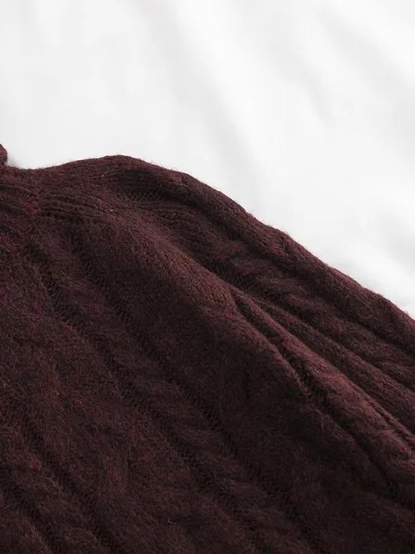 Maglione lavorato a maglia a collo alto da donna Thiened ort Sle sciolto Autunno Inverno Abbigliamento interno Casual Confortevole fibra di poliestere