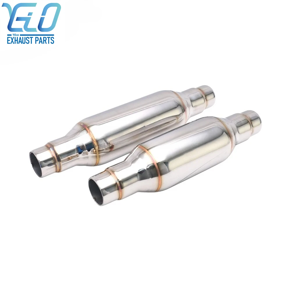 Résonateur universel pour voiture, tuyau d'échappement, silencieux en spirale, entrée 2.5 pouces, Performance sonore profonde