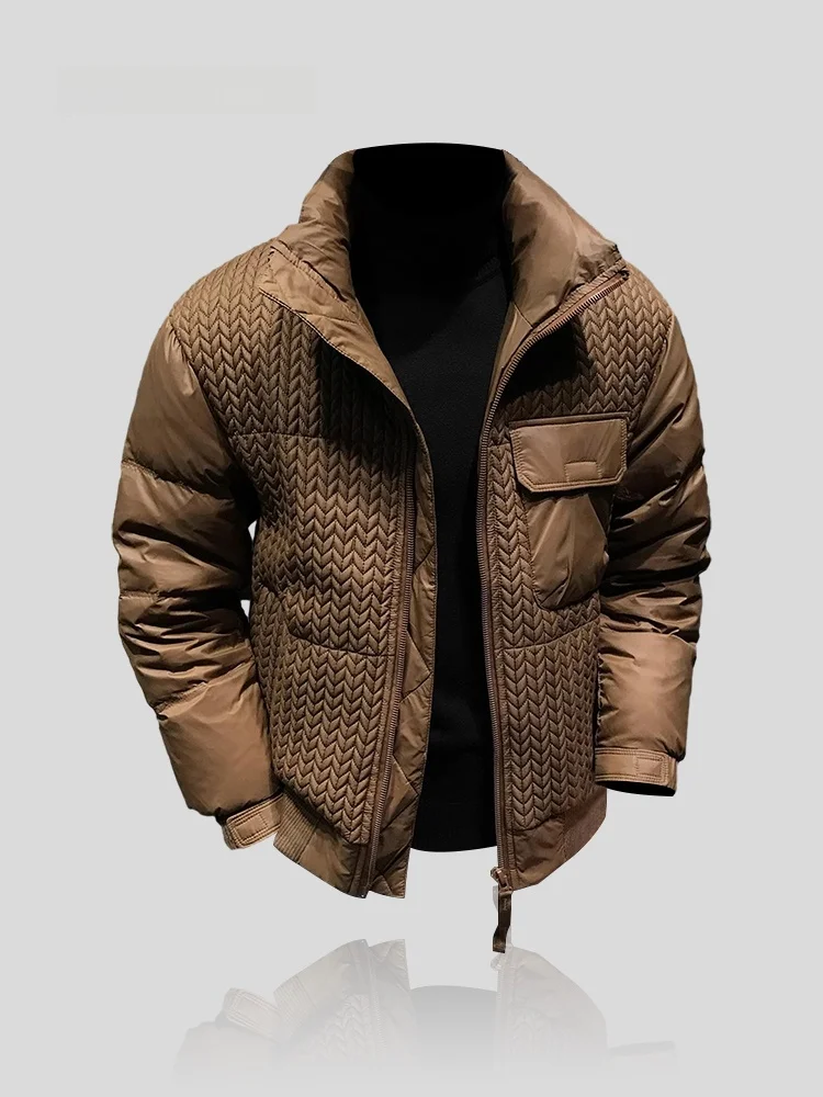 

IT Men's Casual down Jacket Autumn Winter Warmth Collar Rice Ear Patterned New 2023 Fashion Sun Protection Clothing
