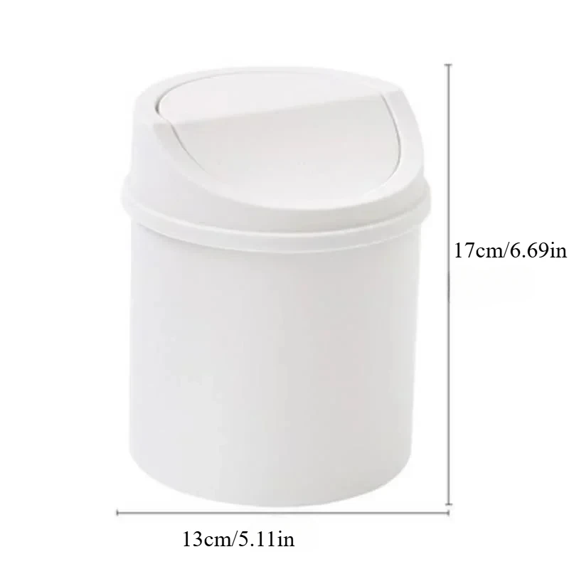 Mini Desktop Trash Can with Lid Garbage Waste Bin Organizer Bedroom Office Desk Storage Box for Car Kitchen Bathroom Garbage - view 6