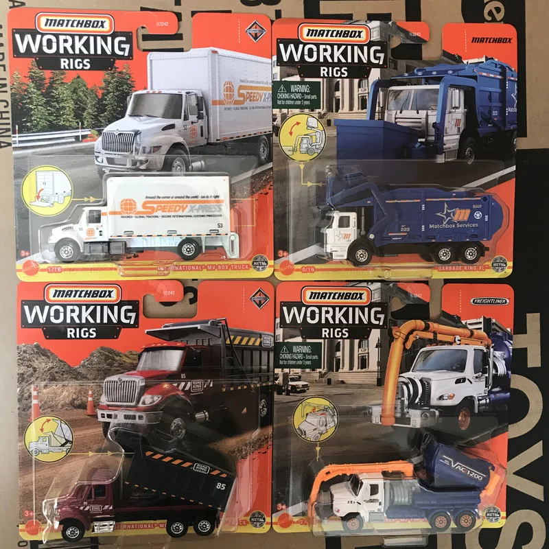 Mattel Matchbox 1/64 Jcy27 serie de vehículos de ingeniería motor de bomberos coche excavadora camión mezclador coche coleccionable juguete vehículo fundido a presión