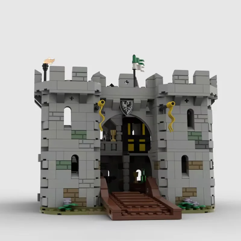 MOC building blocks toy Medieval Black Hawk Castle model 888pcs creative assembly set exquisite gift for architecture lovers