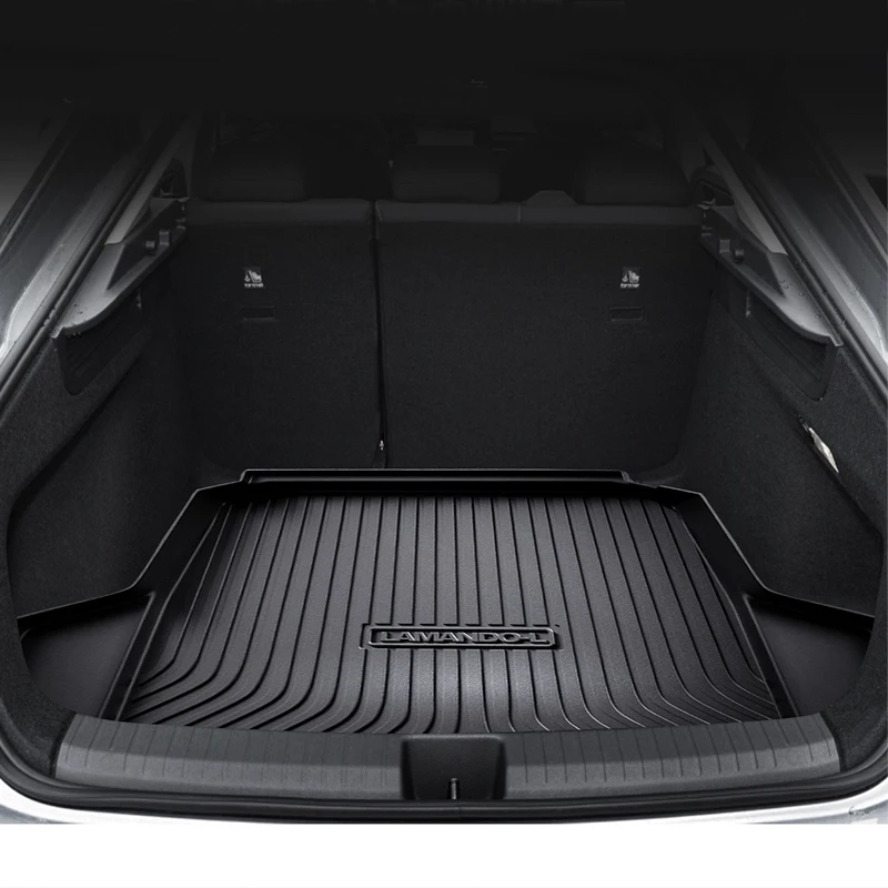 For VW Lamando L 2015-2024 TPE Custom Fit Car Trunk Mat All Season Black Cargo Mat 3D Shaped Laser Measured Trunk Liners