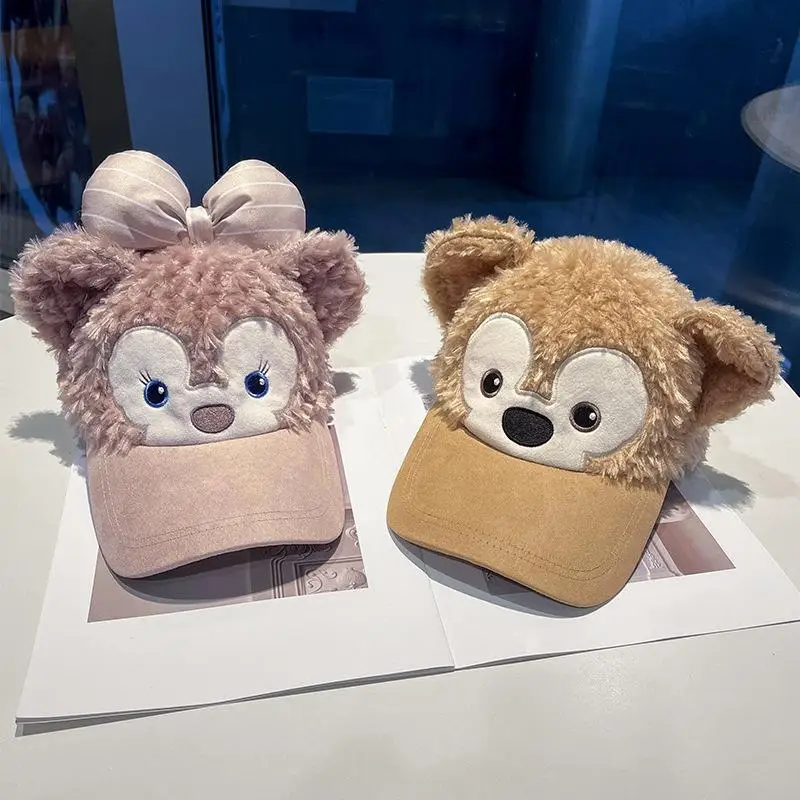 Duffy Baseball Hat Kawaii Cute Disney Anime Creative Girl Autumn Winter Warm Cute Bear Standing Ear Cartoon Duckbill Cap Gifts