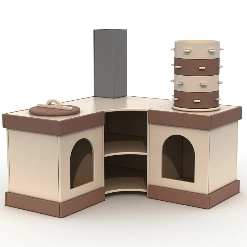 

Kindergarten early education simulation play house kitchen stove role play children's cooking Chinese food area set toys