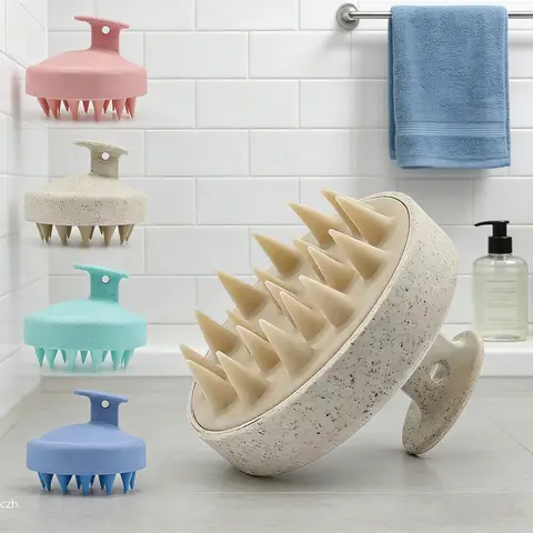 Soft & Flexible Scalp Massager, Non-Slip Grip Design - Gently Cleanses & Stimulates Hair Growth