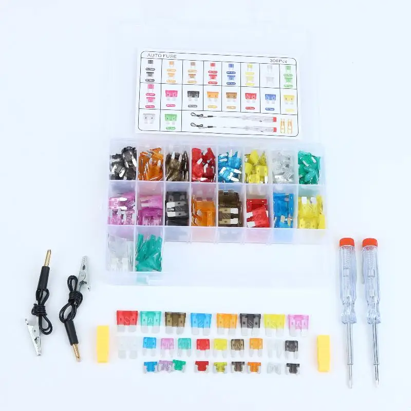 100Pcs Small Car Fuse Combo Kit 5A-30A Auto Circuit Breaker Weather Resistant for Outdoor Car Repair Work