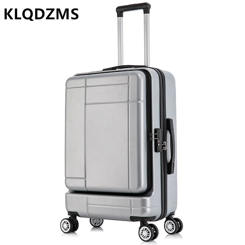 

KLQDZMS Laptop Luggage 20"24 Inch PC Trolley Case Front Opening Boarding Case Multifunctional Universal Wheel Rolling Suitcase