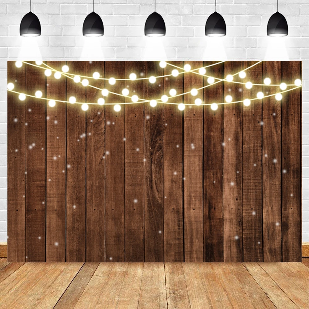 Wood Backdrop for Food Baby Portrait Photography Backdrops White Brown Wooden Board Plank Background for Party Decor Custom