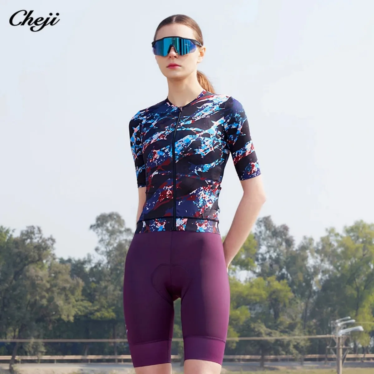 CHEJI New Women\'s Summer Short Sleeve Top Quick Drying High Quality Jersey Ciclismo Cycling Clothing Men 2022 Sports Equipment