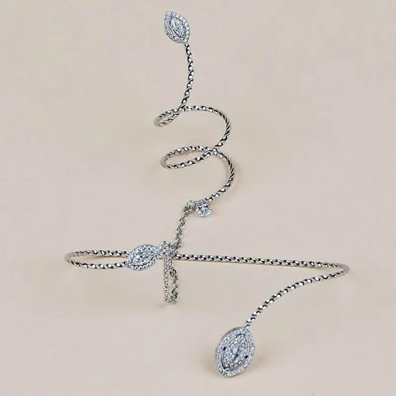 Stonefans Kristal Açık Bileklik El Takı Bilezik Kadınlar için Ayarlanabilir Parmak Gelin Lüks Manşet Bileklik Aksesuarları Takı