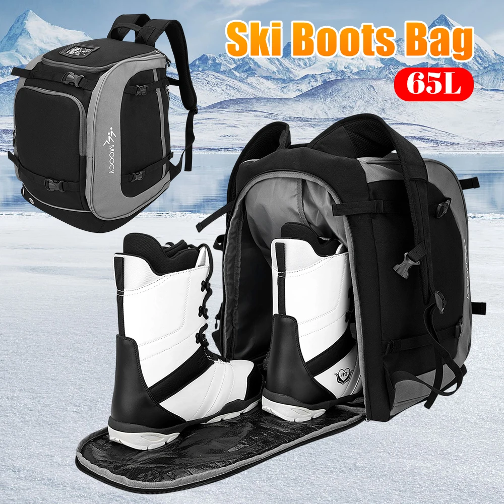 

Travel Ski Boot Bag 65L Large Capacity Waterproof Snowboard Boots Helmet Clothing Storage Bag Outdoor Camping Skiing Backpack