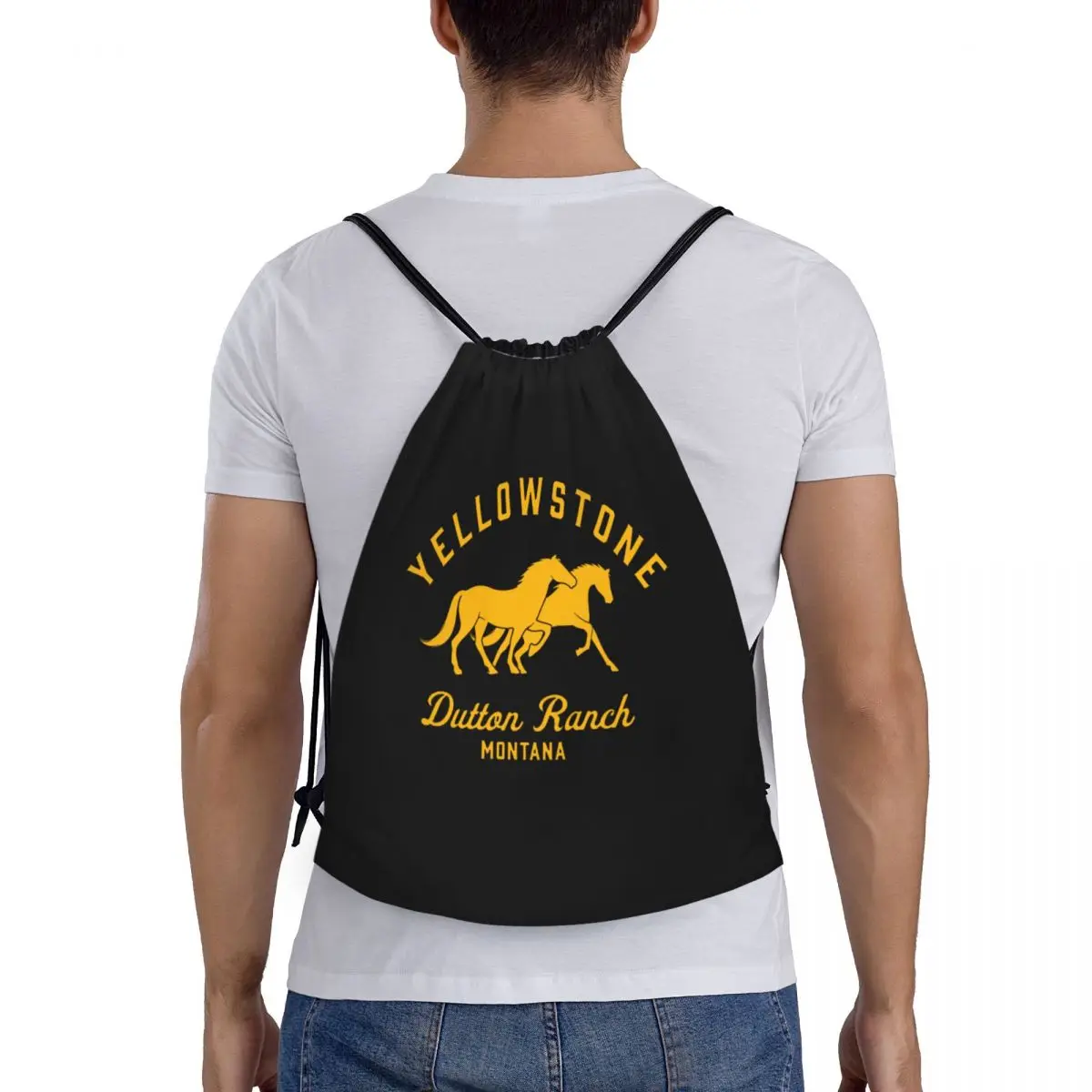 Mochila deportiva ligera con cordón para hombre y mujer, bolso de almacenamiento con diseño personalizado de dutón Ranch, Yellowstone, ideal para gimnasio