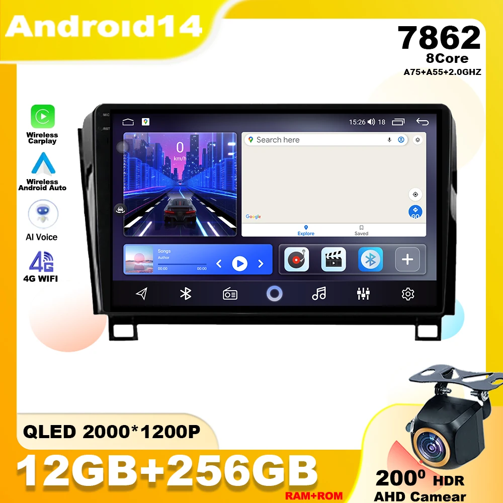 

Android 14 для Toyota Tundra XK50 2007 - 2013 Sequoia XK60 2008 - 2017 автомобильный радиоплеер мультимедийная навигация GPS WIFI 4G DSP BT