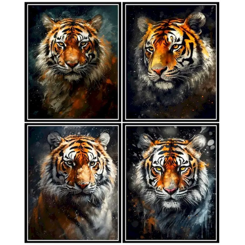 

GATYZTORY Coloring By Number Tiger Animal For Adults Diy 40x50cm Frame Picture By Numbers Drawing On Canvas Home Decoration