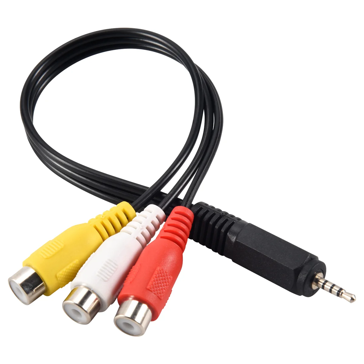 2.5mm Mini AV Male to 3RCA Female M/F Audio Video Cable Stereo Jack Adapter Cord