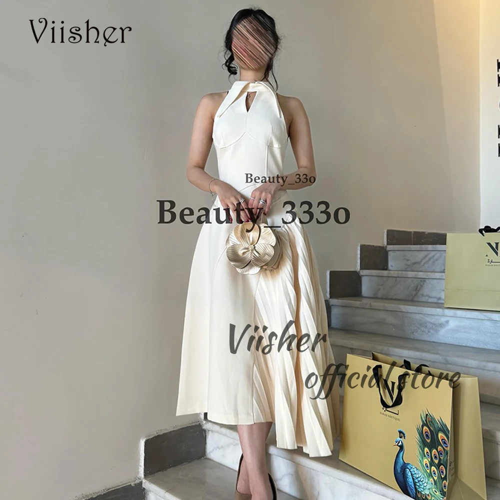 

Viisher Ivory Satin Mermaid Evening Dresses O Neck Short Sleeve Saudi Arabian Prom Dress Ankle Length Formal Occasion Gowns