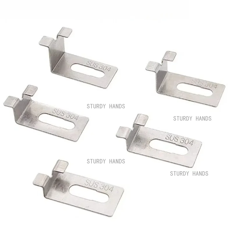 50PCS Stainless Steel Tile Fixing Tools, Tile Hooks, Metal Fixed Brackets, Household Hardware Accessories, Without Screws