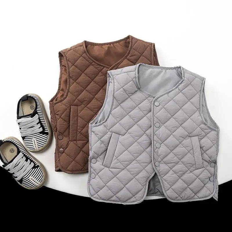 

2025 Winter New Children Thick Warm Vest Baby Girls Sleeveless Coat Boys Cotton Padded Vest Fashion Baby Jacket Kids Clothes