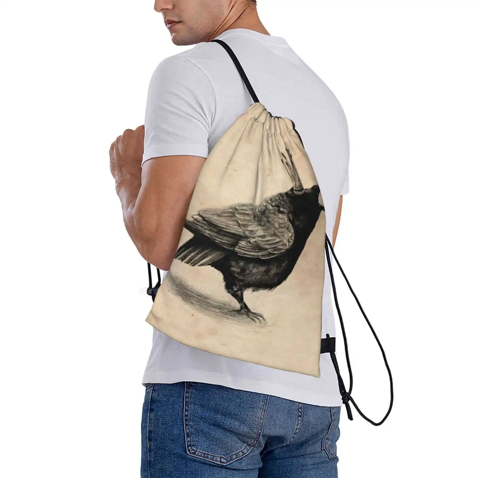 Crow In Crown mochila escolar, bolso de moda, Crown, lápiz blanco y negro, lindo Caballero, dama, ladrón de pájaros, inteligente, gran oferta