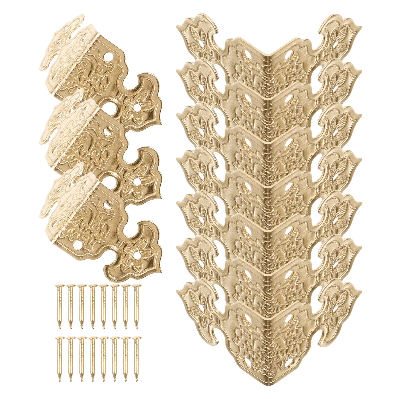 

1 Set Brass Protectors Wooden Box Guards Style Protective Edges Durable Decorative Metal Cabinet Guards For Jewelry