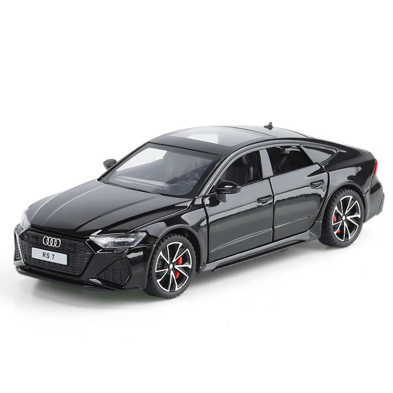 Modello di auto in lega 1/32Audi RS7 auto sportiva suono e luce tirare indietro giocattolo per bambini modello audio ornamento
