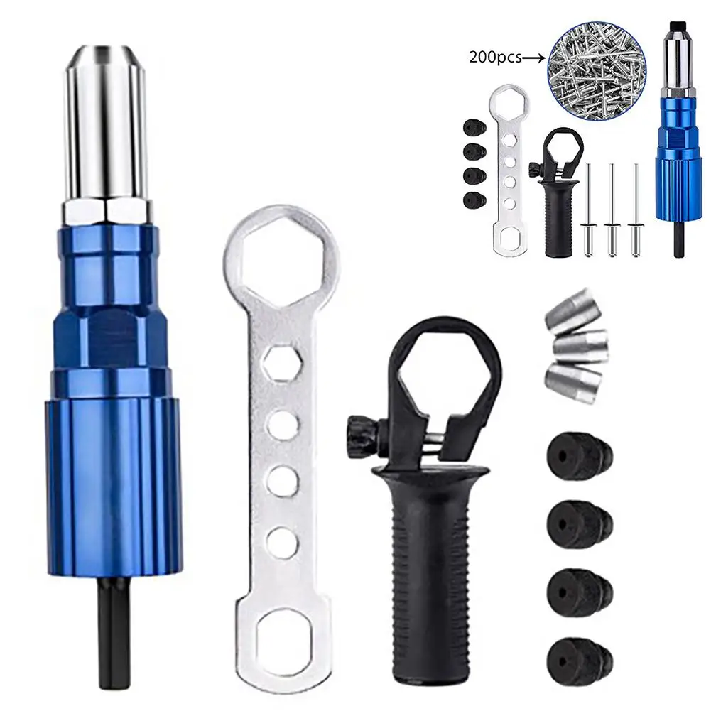 Electric Rivet Gun 2.4mm-4.8mm Rivet Nut Gun Bit Adapter Cordless Riveting Tool Accessories For Woodworking
