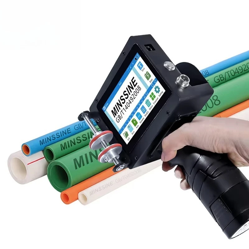 Minssine Semi‑Automatic Handheld XP600 Inkjet Printer 600dpi, Battery‑Powered Portable Machine for Card & Label Printing