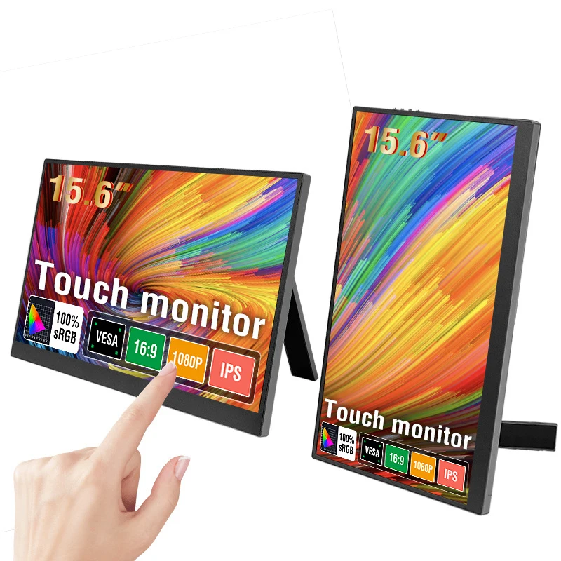 15.6-inch Touchscreen Portable Monitor | 1920×1080 Gaming Monitor | Supports USB Type-C and HDMI Ports | Secondary Screen for Sm