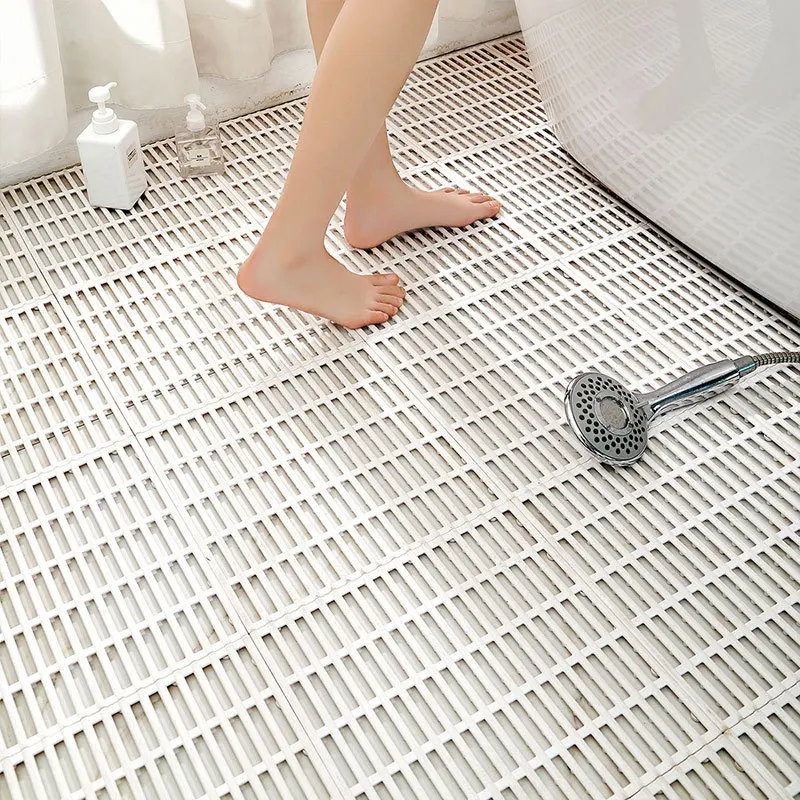 Household Bath Mats Waterproof Non-slip Multipurpose Cuttable Hollow Shower Mat for Kitchen Bathroom Balcony 30x30cm