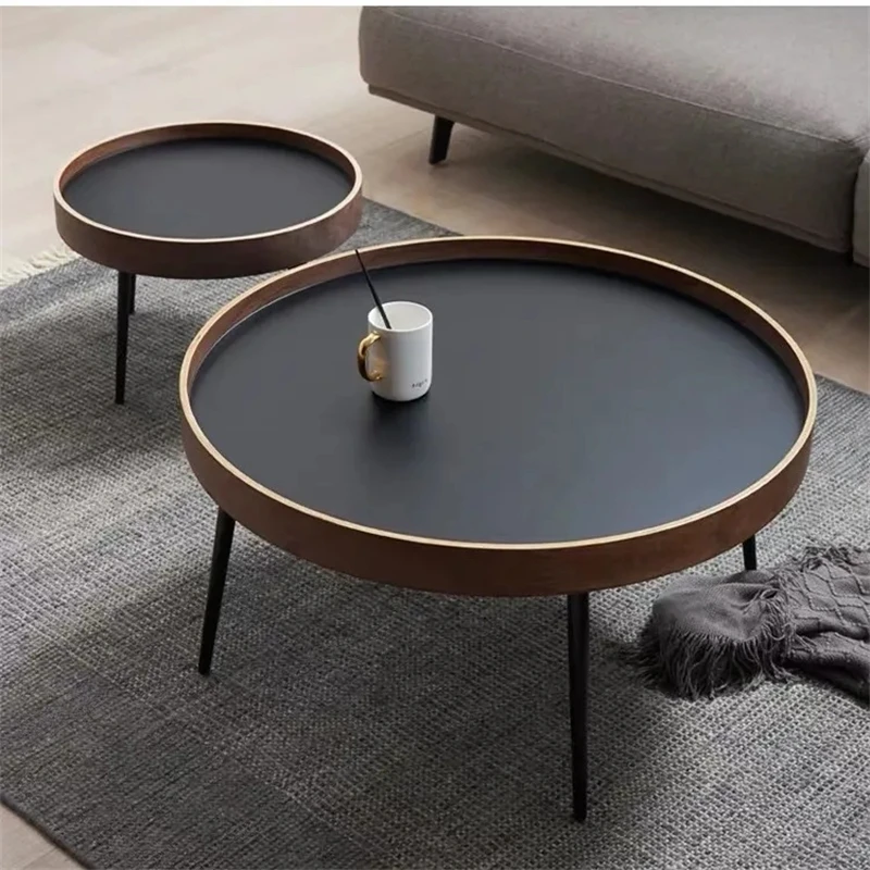 Nordic Italian Small Round Table Modern Minimalist Living Room Balcony Bedroom Simple Assembled Small Coffee Table Drop Shipping