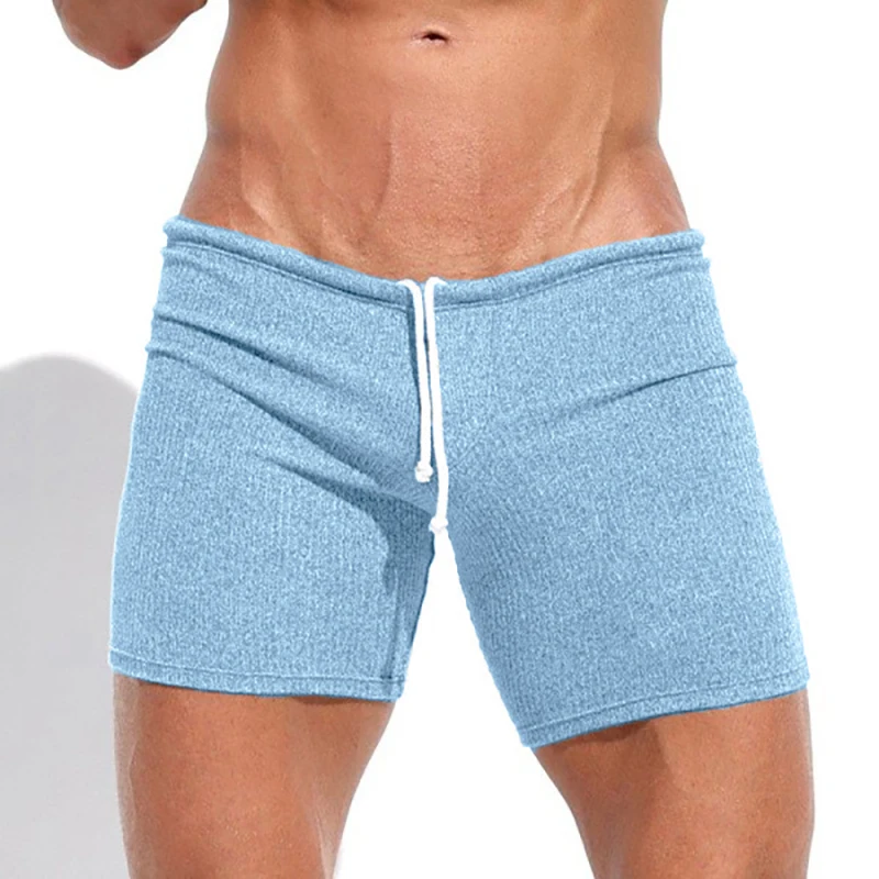 Summer Men's Shorts Casual Breathable Drawstring Shorts Solid-color  Running And Sports Shorts Surfing Beach Vacation 2025 New image 6