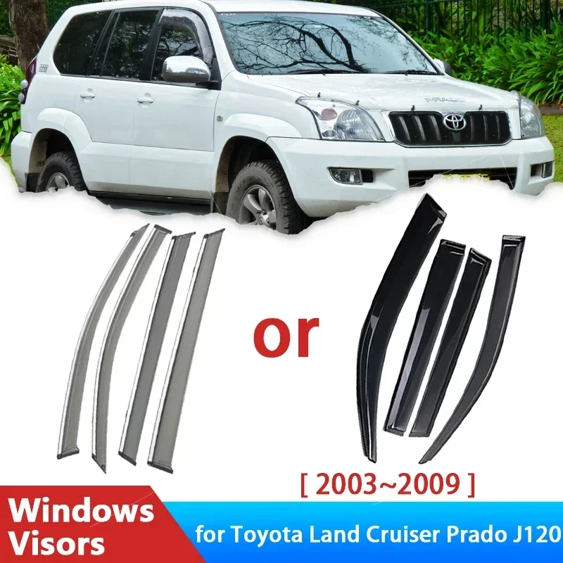 

For Toyota Land Cruiser Prado 120 J120 FJ120 2003~2009 Lexus GX 470 Accessories Deflectors Car Side Windows Visors Rain Eyebrow