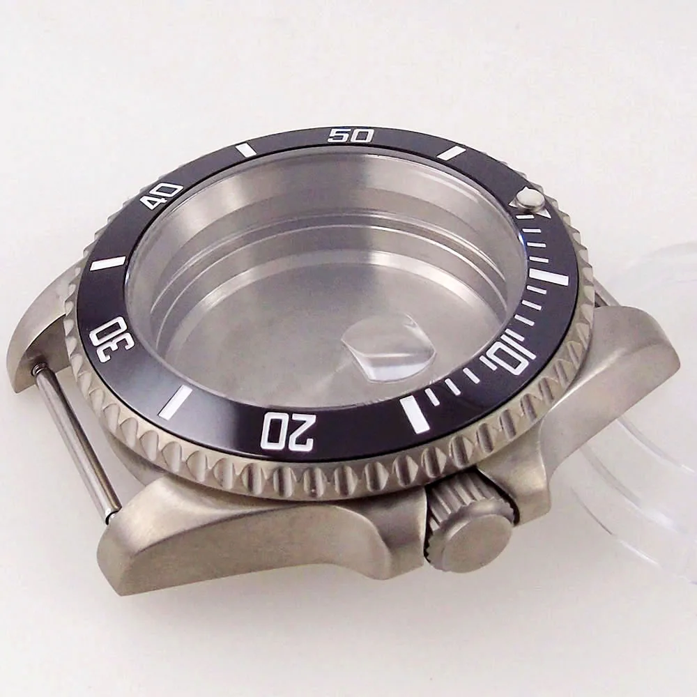 40mm Titanium Watch Case 20ATM Waterproof  Sapphire Glass Fit NH34 GMT NH35 NH36 NH70 NH38 ETA2824 PT5000 120 Click Bezel