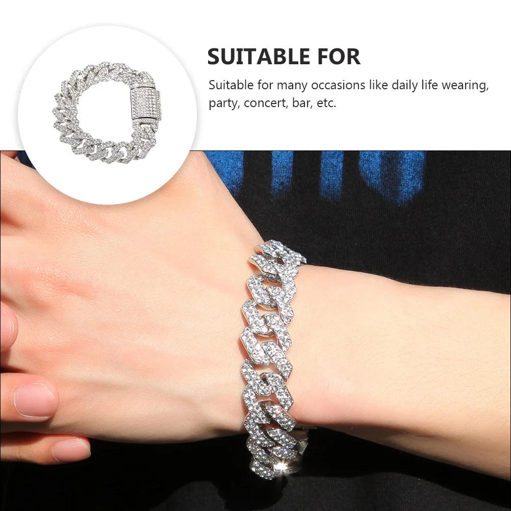 

1pc Creative Gentleman Bangle Chic Key Lock Wristband Durable Hand Rope Fashion Male Bracelet Unique Wrist Alloy Rope Daily