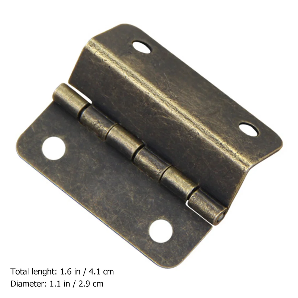 

10pcs Iron Plated Three-Fold For Wooden Box Strong Rustproof Smooth Heavy Duty Metal Right-Angle Hinges Furniture Hardware