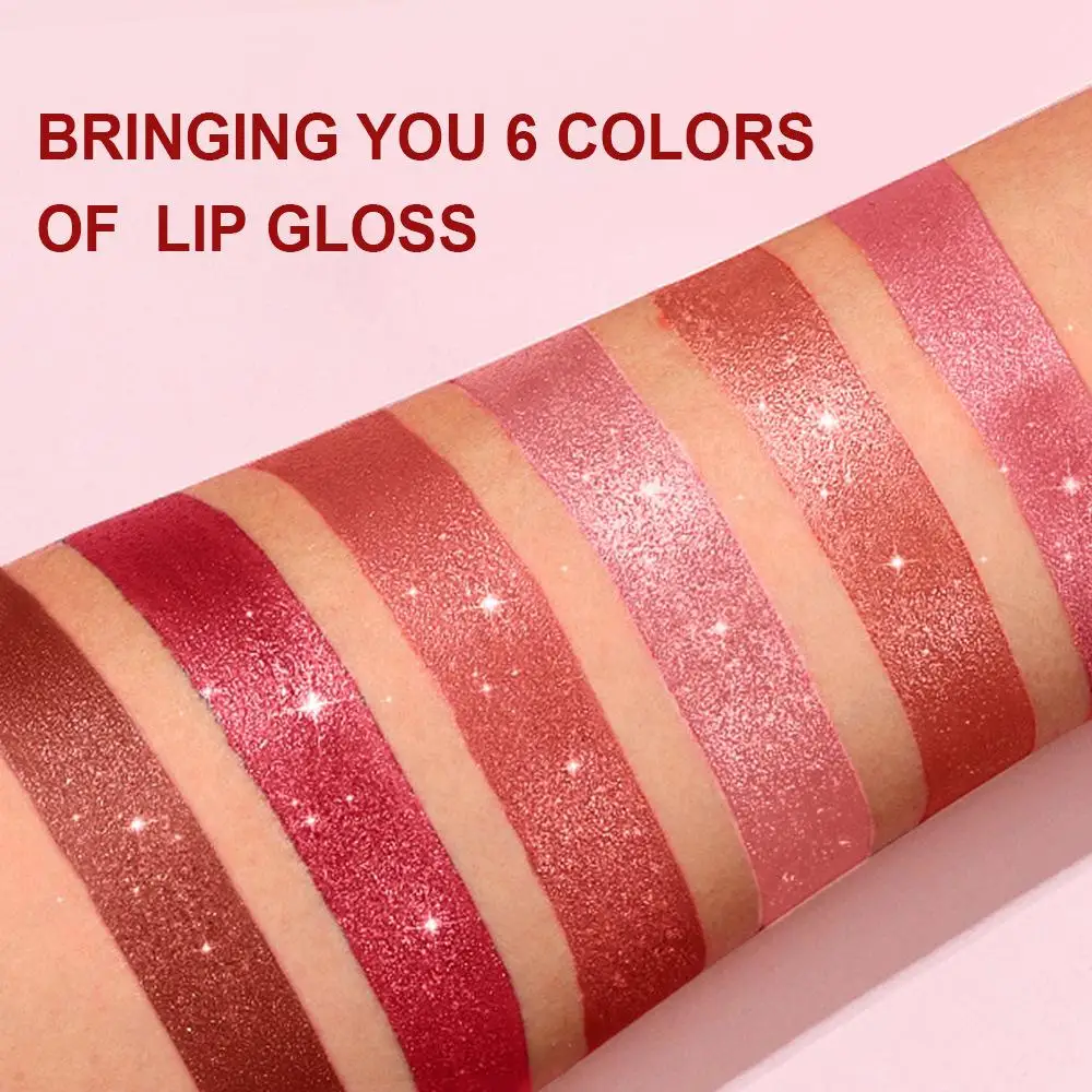 Glitter Lipstick Non-Fade Shimmery Sparkling Lip Gloss Long-Lasting Waterproof Sexy Lipstick Lip Tint Lips Beauty Makeup