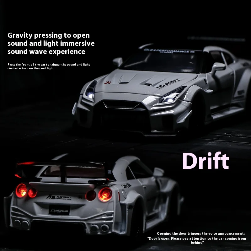 1:32 GTR-CSR2 Alloy Car Model w/ Pull-Back Action, Collectible Racing Toy for Kids, Fun Auto Enthusiast Gift