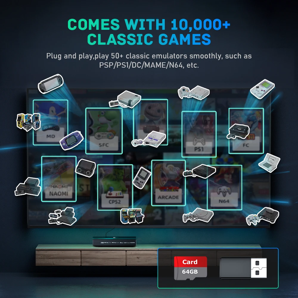 Kinhank K9 TV Box Amlogic S928X-K 4 + 64G لـ 8K Dolby Vision HDR10 + مع Montage ملصق جداري رائع HDMI 2.1 WIFI6 HD مشغل الوسائط