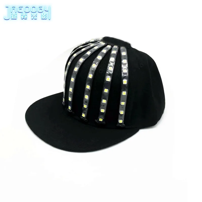 Adult LED Hats for Men Women Nightclub DJ Street Dance Light Up Cap Wear Party Nightclub Stage Performance Accessories Rave 2024