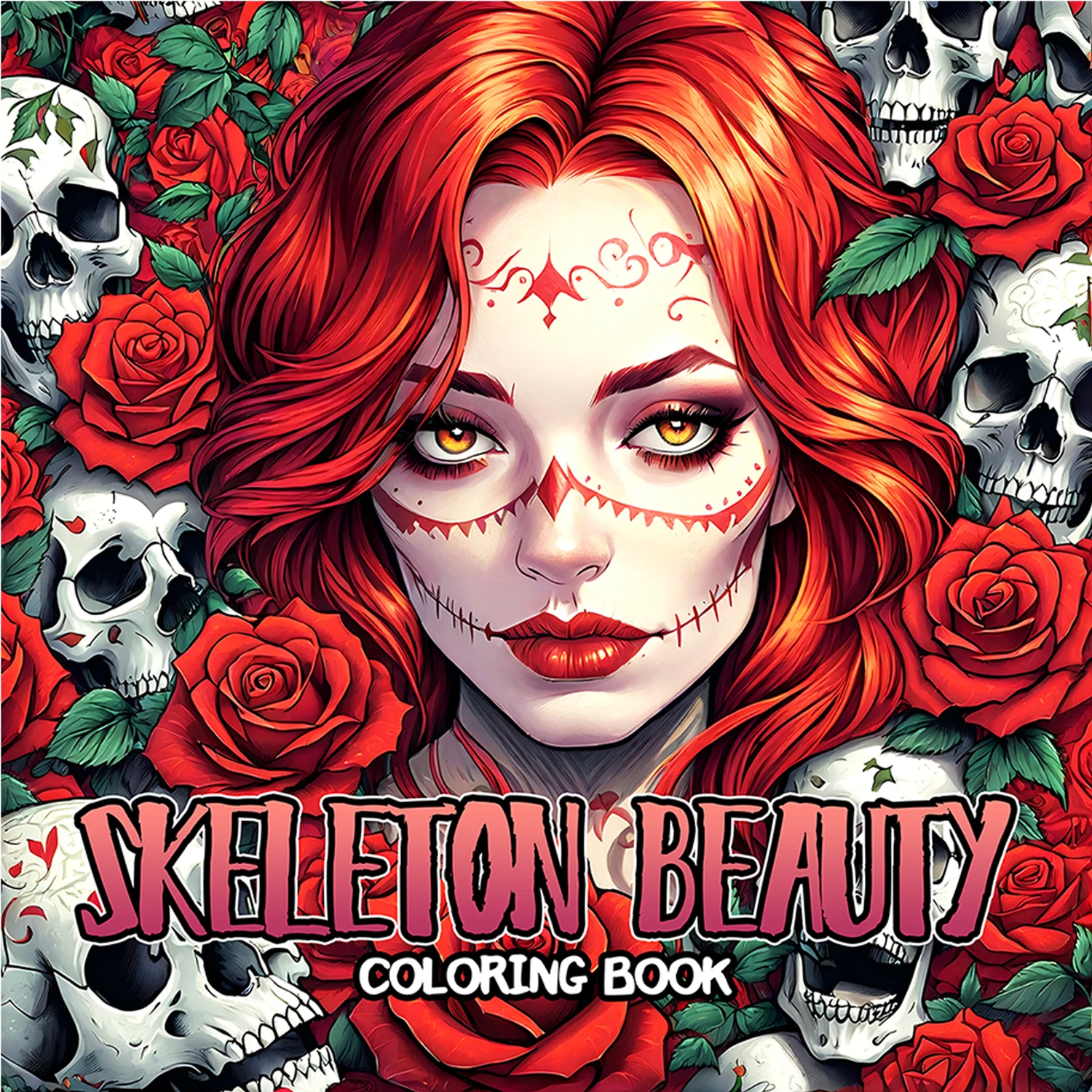 Libro para colorear de belleza con esqueleto para adultos, 20 páginas, alivia el estrés, mata el tiempo, pintura artesanal, libro de dibujo, juguetes educativos para niños, 1 ud.
