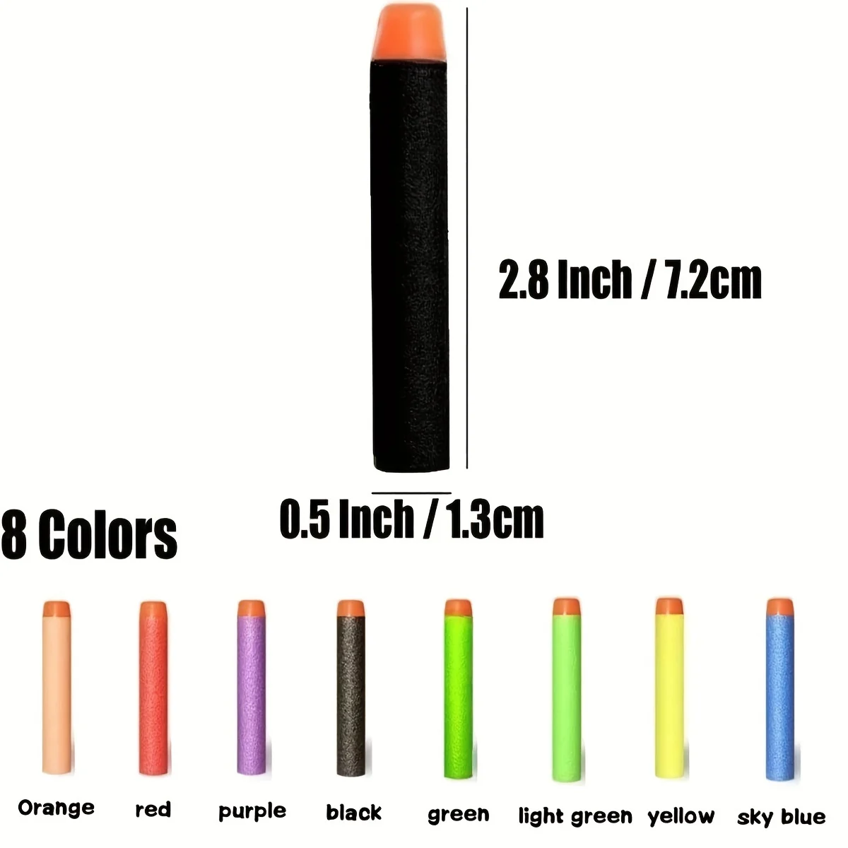 7.2 cm 200 pièces pour EVA balles souples fléchettes tête ronde recharge éponge fléchettes enfants enfants jouet pistolet balles pour EVA n-strike Blasters