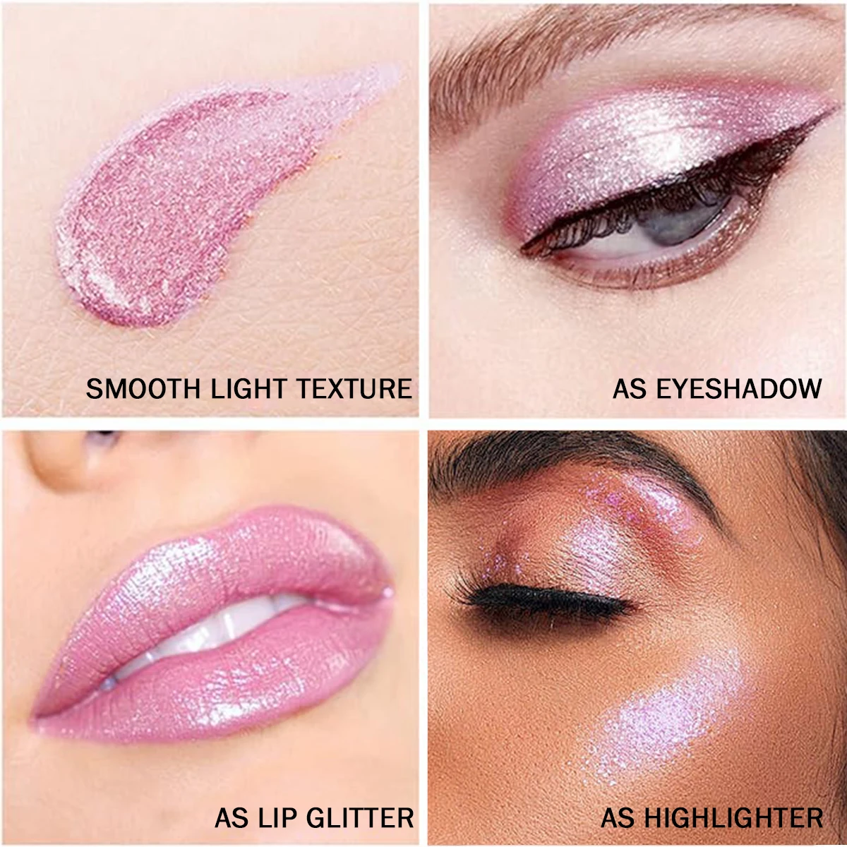 Evidenzia ombretto liquido perlato, illumina, impermeabile, durevole, ombretto liquido monocromatico scintillante