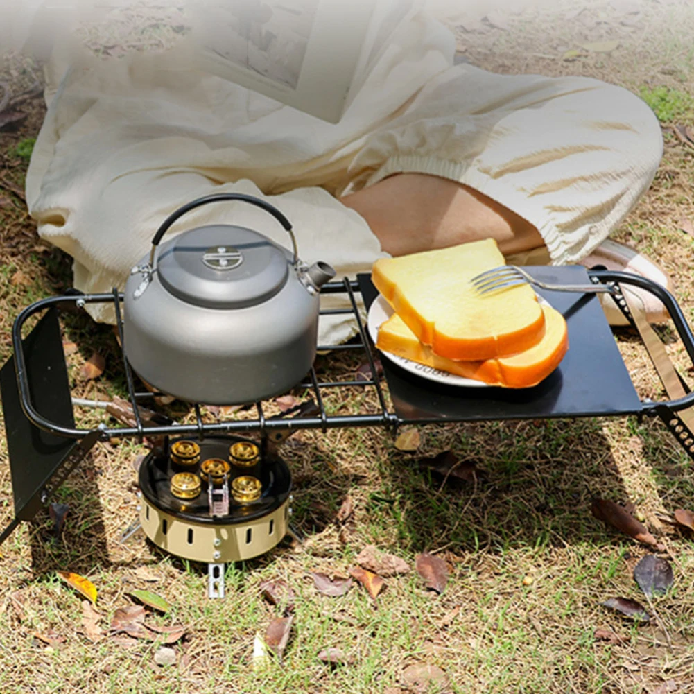 Mini Camping Table Adjustable Height Stove Rack Outdoor Retractable Mesh Mini Stove Stand for Outdoor Camping Picnic