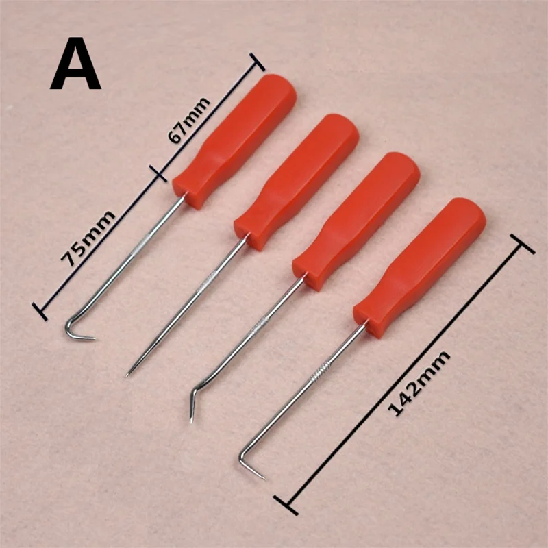 Jeu de tournevis de joint d'huile de véhicule, extracteur de joint torique de voiture, crochets de sélection, Kit d'outils de retrait de voiture 4 pièces/ensemble