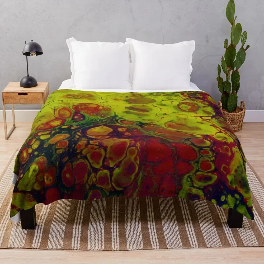 Abstract Acrylic Pour Throw Blanket Sofa Quilt Moving valentine gift ideas for sofa Blankets