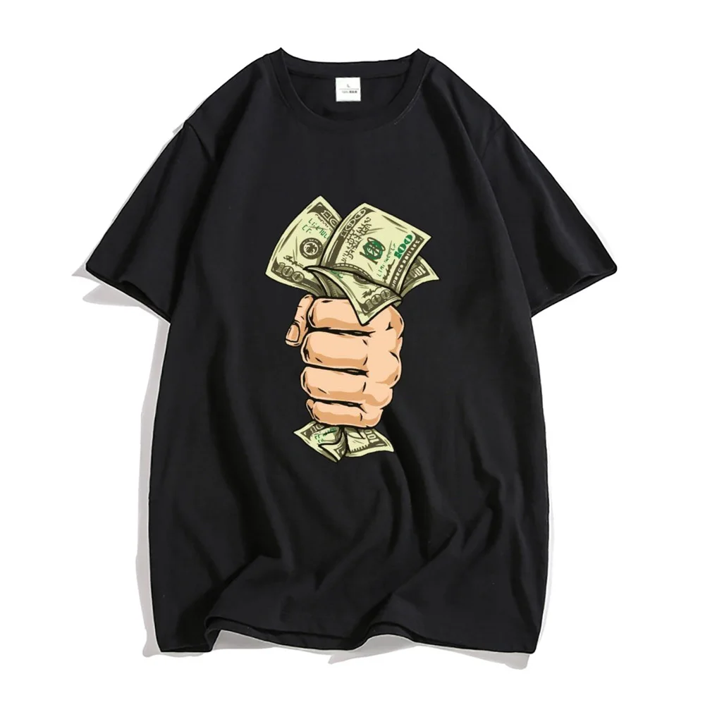 Money Roll 100 Hundred Dollar Tee-shirt Soft 100% Cotton High Quality T-shirts Short Sleeve Mens Summer Tshirt Casual Streetwear