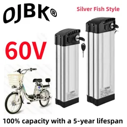 New 60V electric bicycle Silver Fish 50ah lithium battery ebike motor battery, suitable for 250W 300W 500W 800W 1000W motors